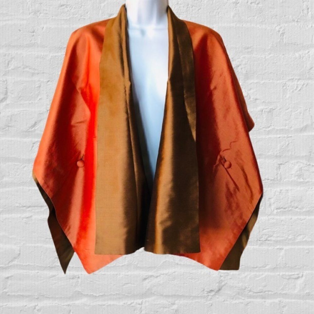 Nwot Formal Dupionisilk Reversiblecape/Poncho/Jacket